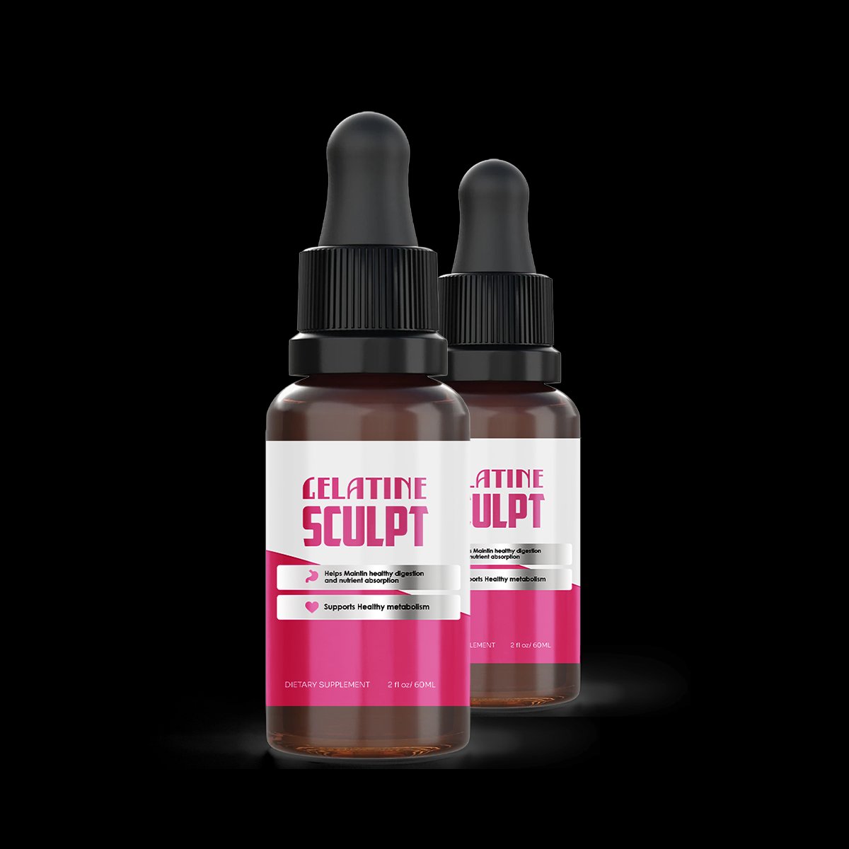 Gelatine Sculpt liquid dropper supplement 60ml amber bottle